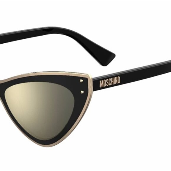 New Moschino MOS051/S 0J5G UE Shiny Black/Gold/Gold Mirror 50-21-150 Sunglasses main image 6